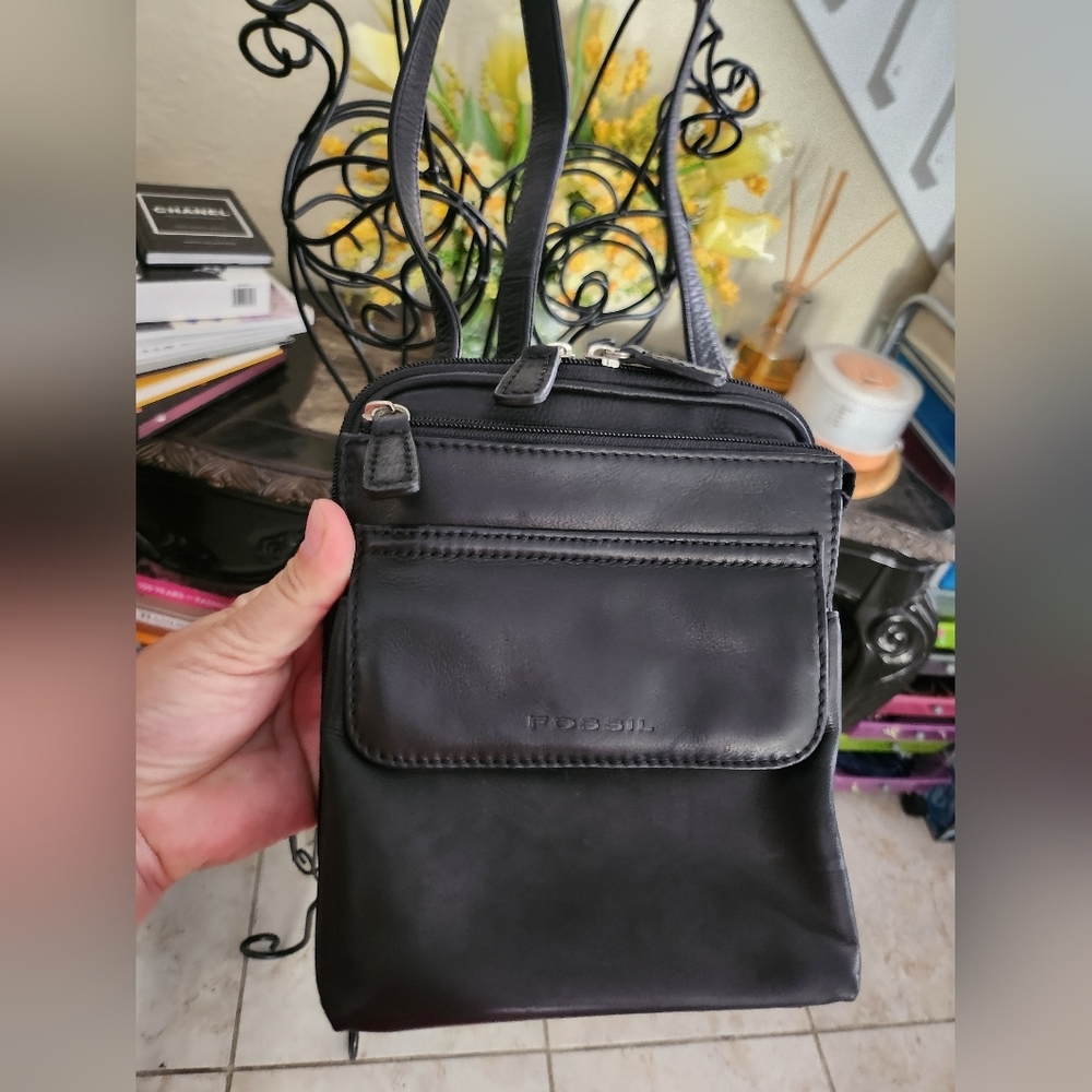 Fossil leather crossbody bag